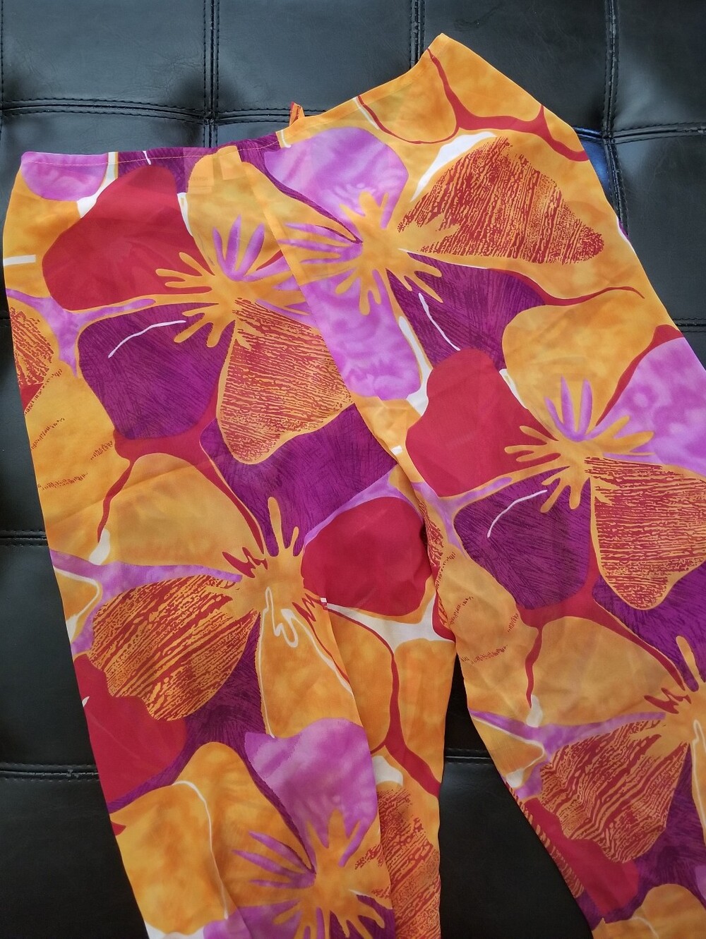 ❗Vintage Victoria's Secret Tropical Floral Orange Fuchsia Swim Cover Up Pants S❗ - Picture 2 of 6